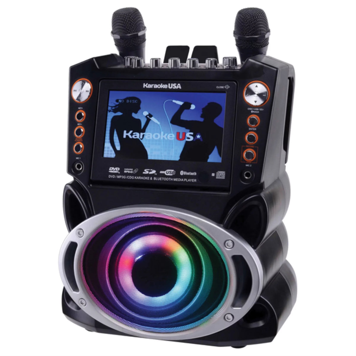 35-Watt Karaoke System with 7" TFT Digital Color Screen, 2 Microphones W319