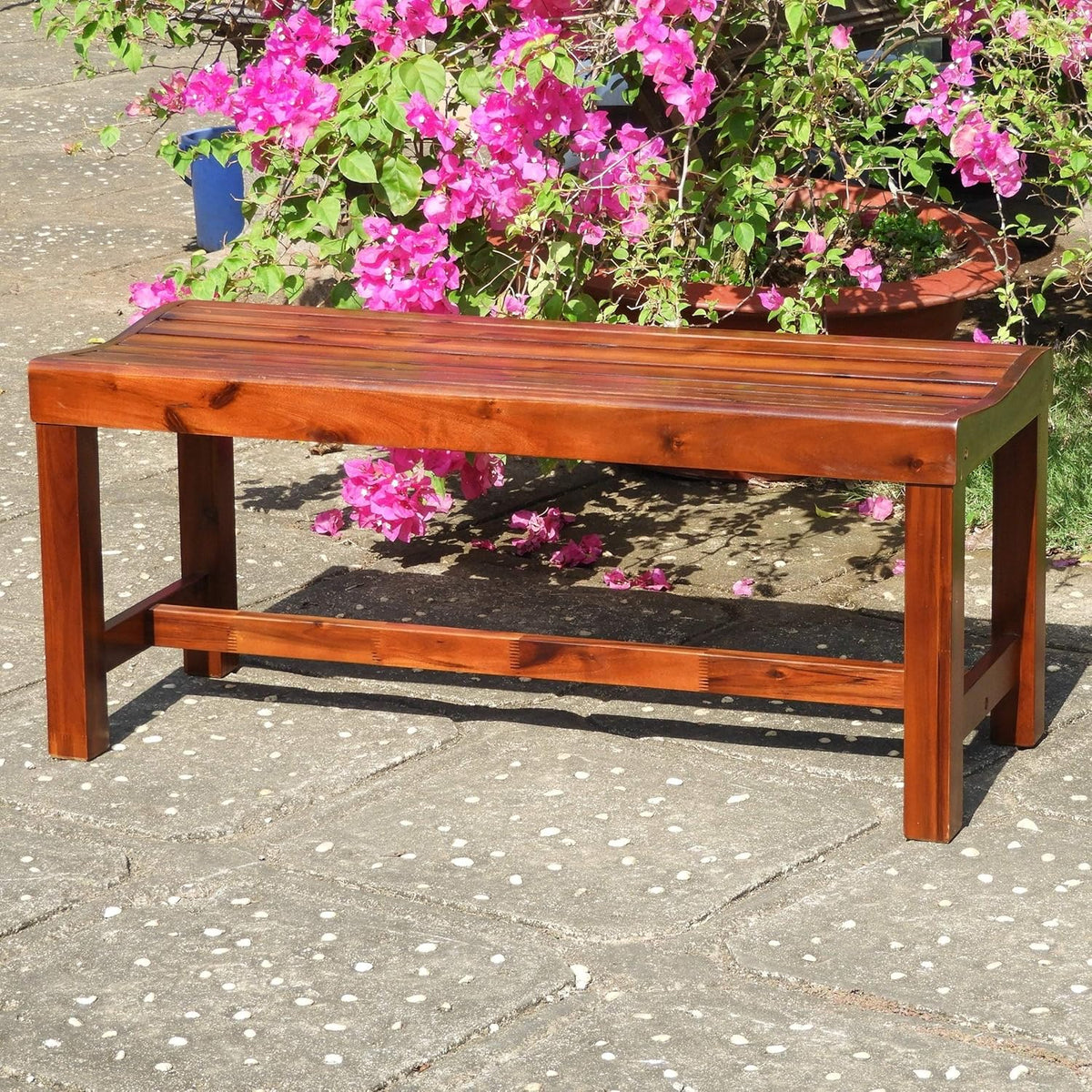 Acacia 42-inch Backless Bench with Contoured Seat Q1485