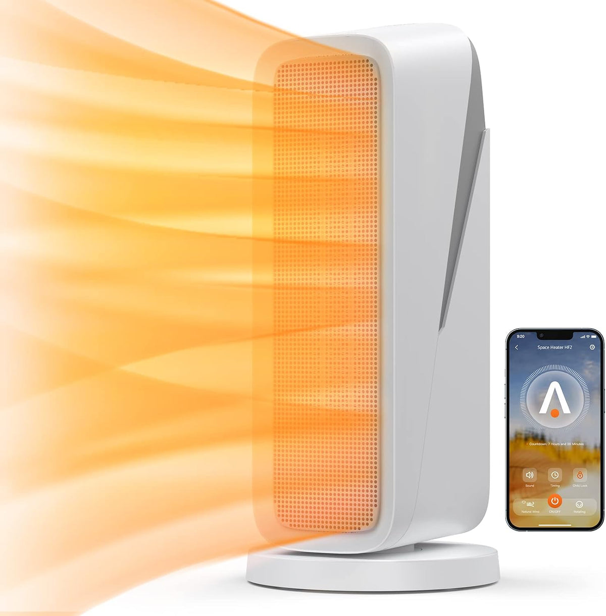 1500W Smart Ceramic Heater with 80° Oscillation M6644