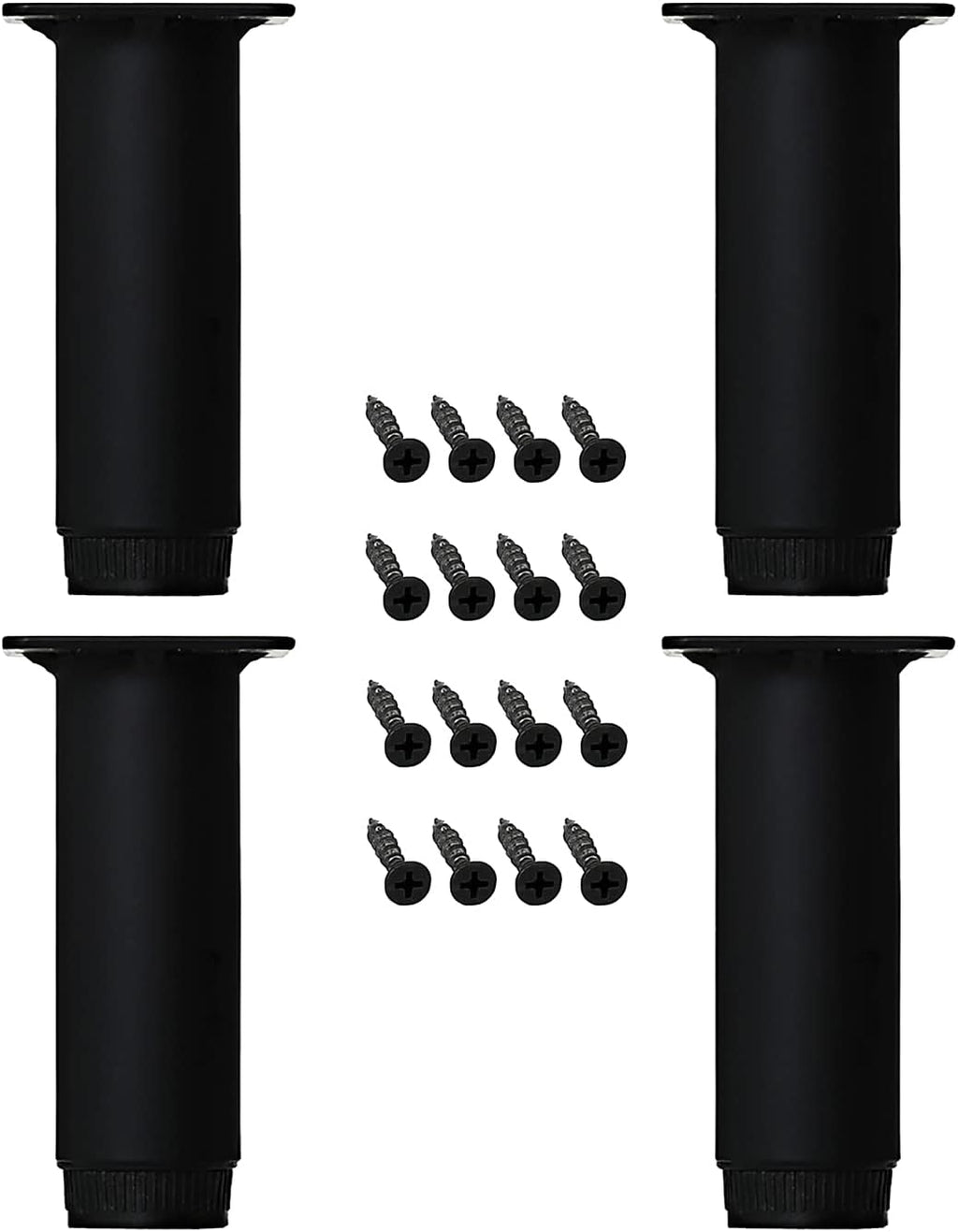 28 Inch Adjustable Metal Furniture Legs 2PCS Black J60284