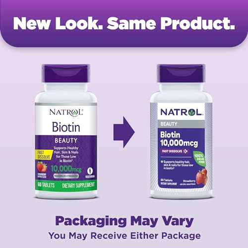 Biotin 10000mcg Dietary Supplement, 200 Tablets K912