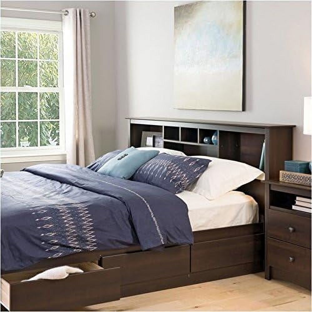King Bookcase Headboard in Espresso Q25200
