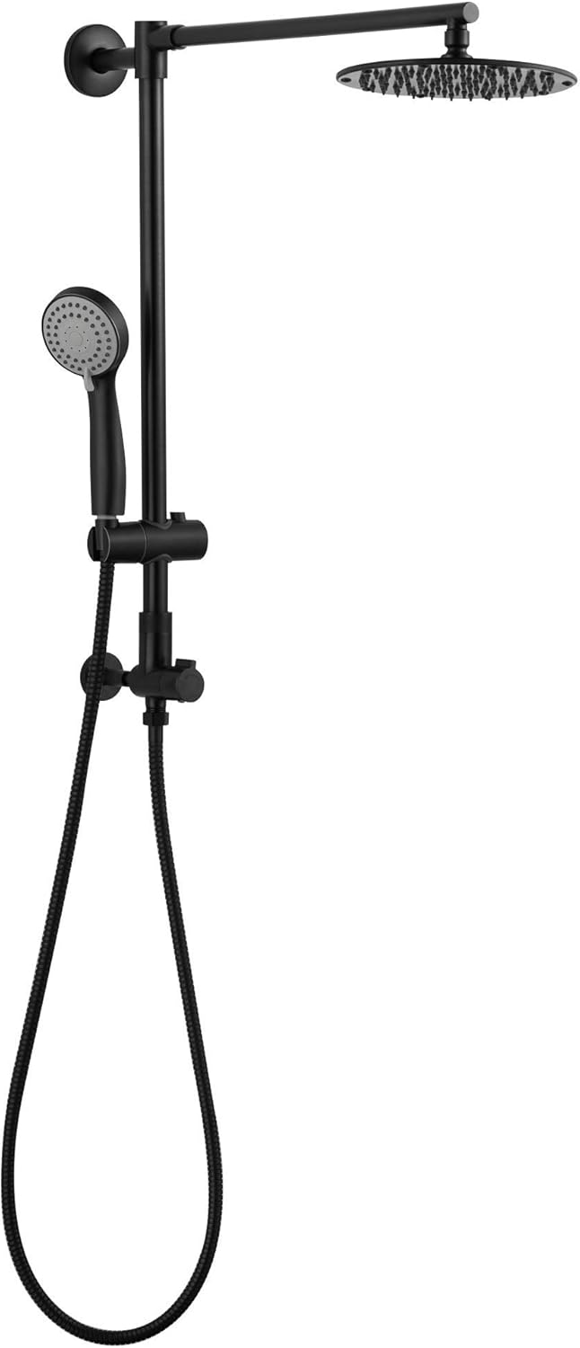 8" Low Profile Rain Shower System with Slide Bar Handheld Shower Combo (Brushed Nickel) S34560