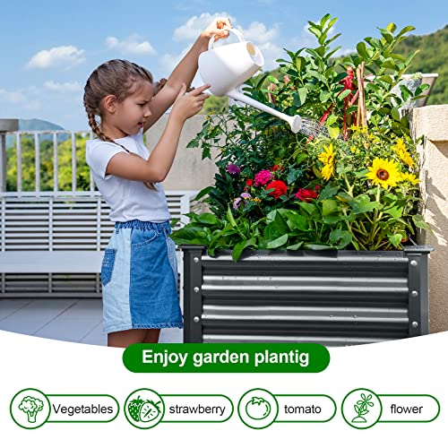 Galvanized Raised Garden Bed with Legs, 48×24×32in Metal Elevated Planter Box with Drainage Holes I682836