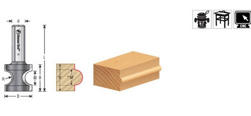 Carbide Tipped Bullnose Router Bit F74569