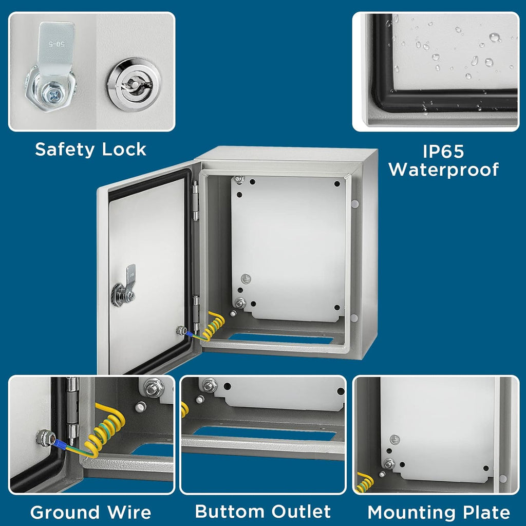 NEMA 4X Steel Electrical Enclosure 12'' x 10'' x 6'' Z5292
