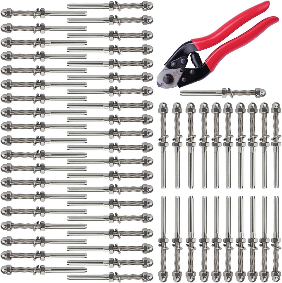 60Pack 1/8 Cable Railing Kit T316 Stainless Steel U37168