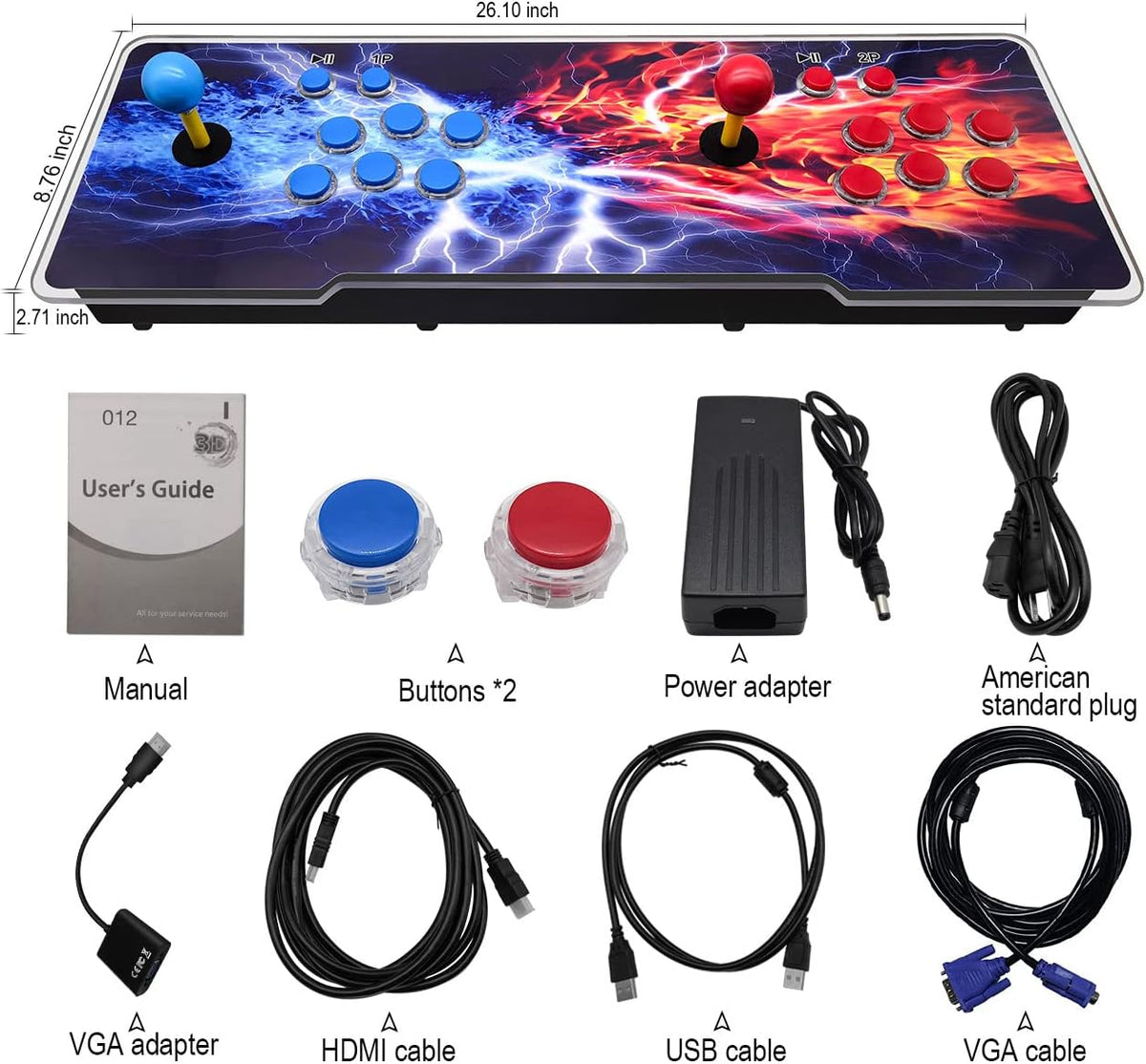 Home Arcade Game Console with Joystick 4 Players Z179