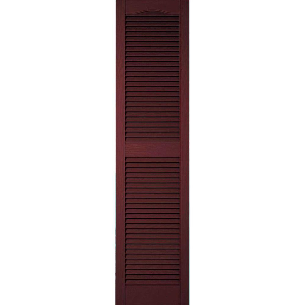 Vinyl Cathedral Top Open Louver Shutters L62538