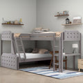 Gray Twin over Full Upholstered Bunk Bed with Desk M91714