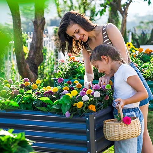 Galvanized Raised Garden Bed with Legs, 48×24×32in Metal Elevated Planter Box with Drainage Holes I682836