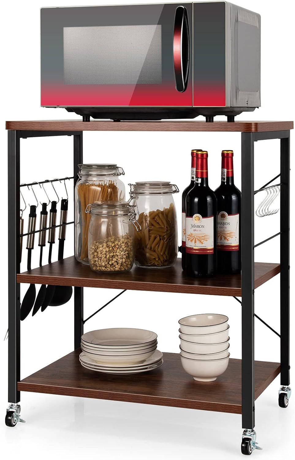 3-Tier Kitchen Baker’s Rack with 10 Hooks O3947
