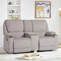 Light Gray 2 Seater Manual Reclining Sofa with Cup Holders Y67177