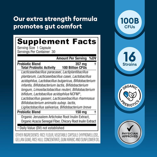 100 Billion Advanced Probiotic with Organic Prebiotics F72251
