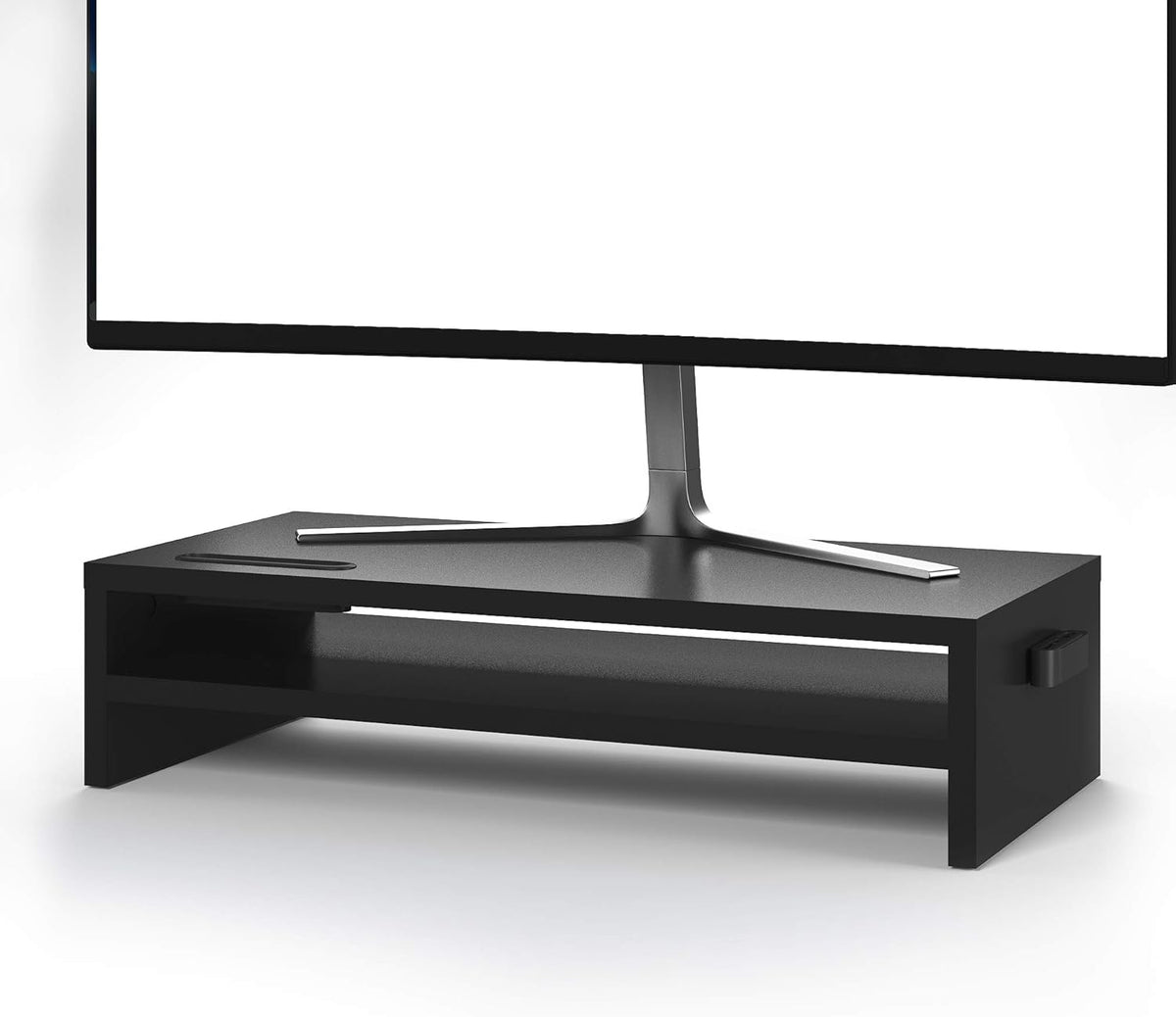 2 Tiers Wood Monitor Stand Riser with Storage Organizer V609908
