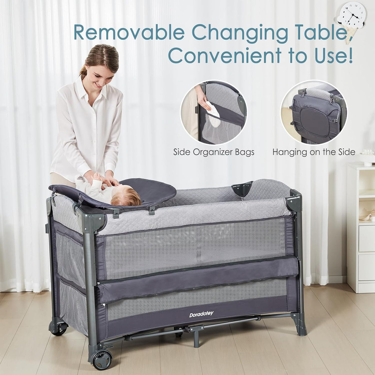 5 in 1 Pack and Play with Mattress, 3 Layers P736180
