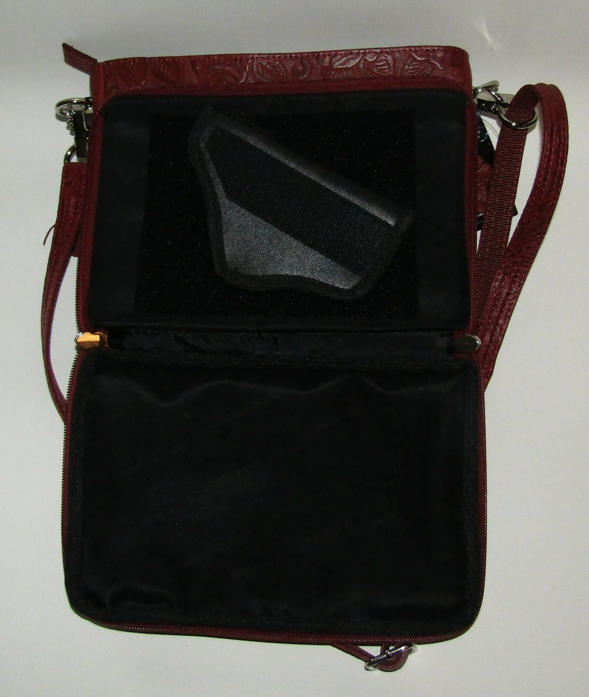 Tooled Cowhide Concealed Carry Handbag R4688