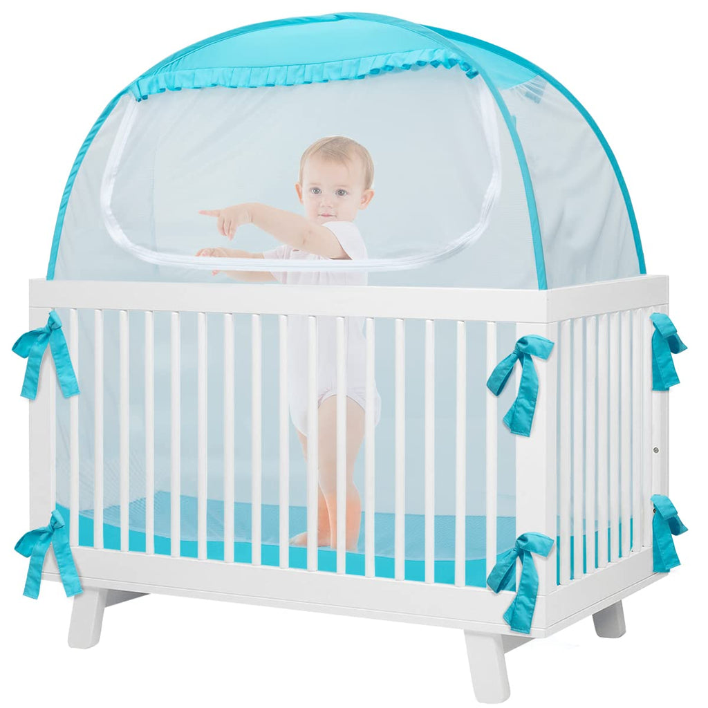 Baby Pop Up Tent, See-Through Breathable Safety Crib Canopy M468