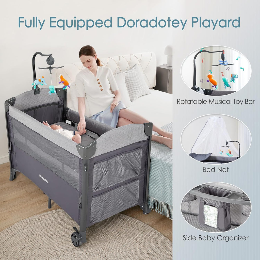 5 in 1 Pack and Play with Mattress, 3 Layers P736180