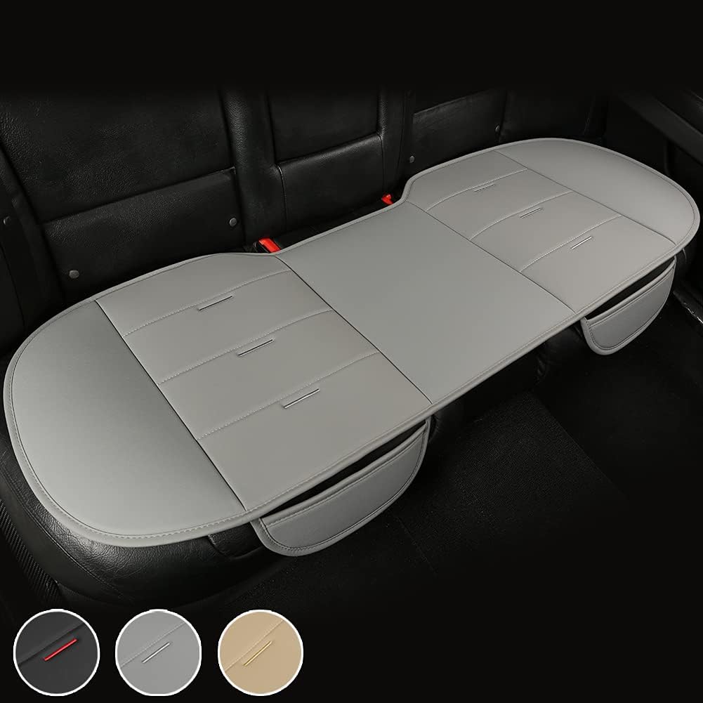 Gray PU Leather Rear Seat Cover 52.4x19.7inch X622519