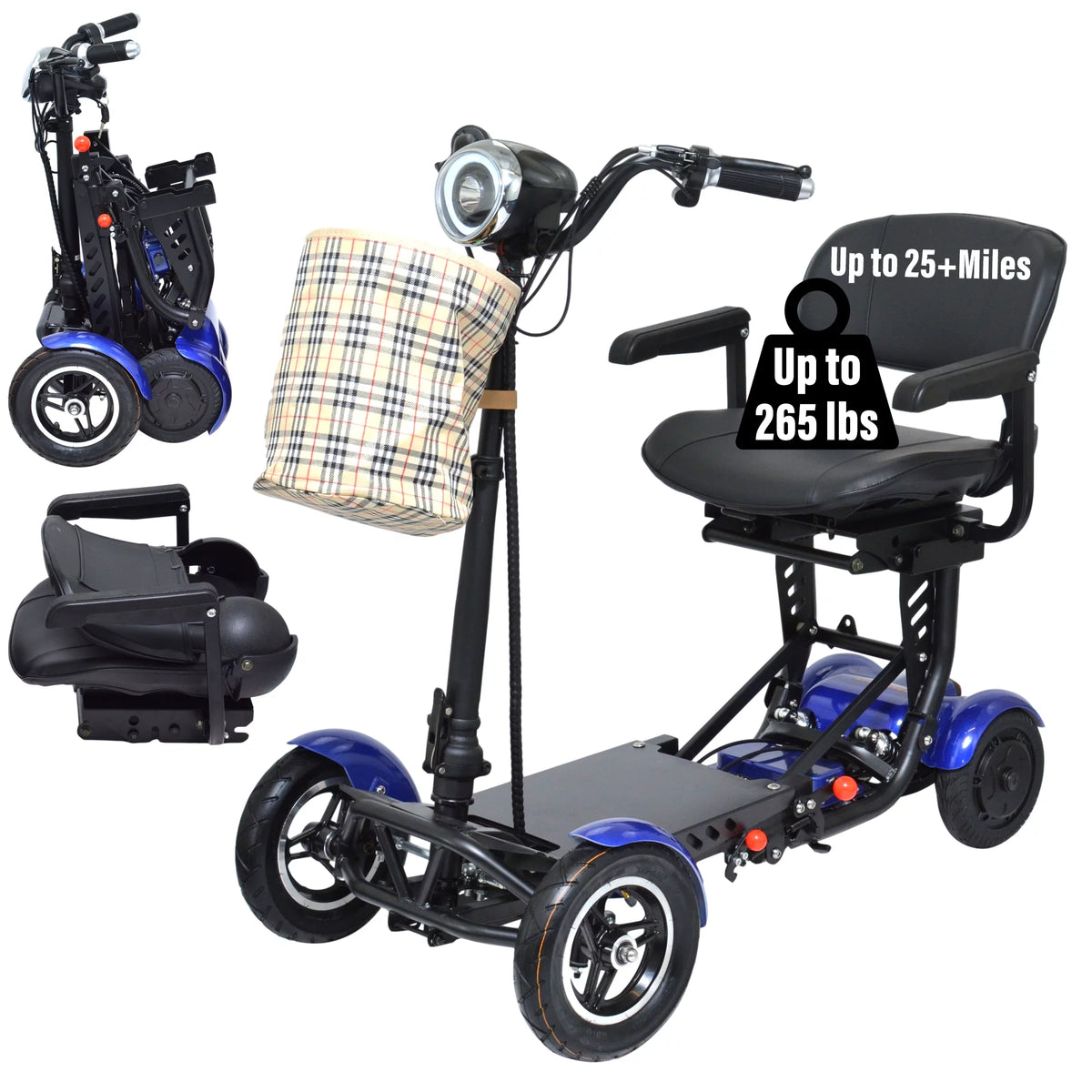 4 Wheel Foldable Powered Mobility Scooter with Seat Z541