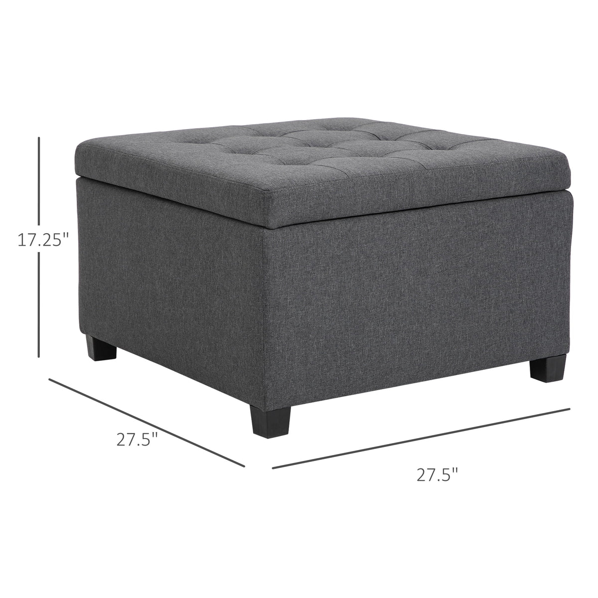 Fabric Tufted Storage Ottoman N2791