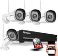 8CH Wireless Security Camera System 4PCS 1080p Outdoor WiFi Surveillance Camera with Night Vision J87092