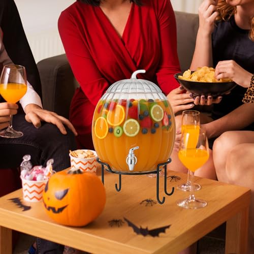 1.3 Gallon Glass Beverage Dispenser with Stand and Spigot X809824
