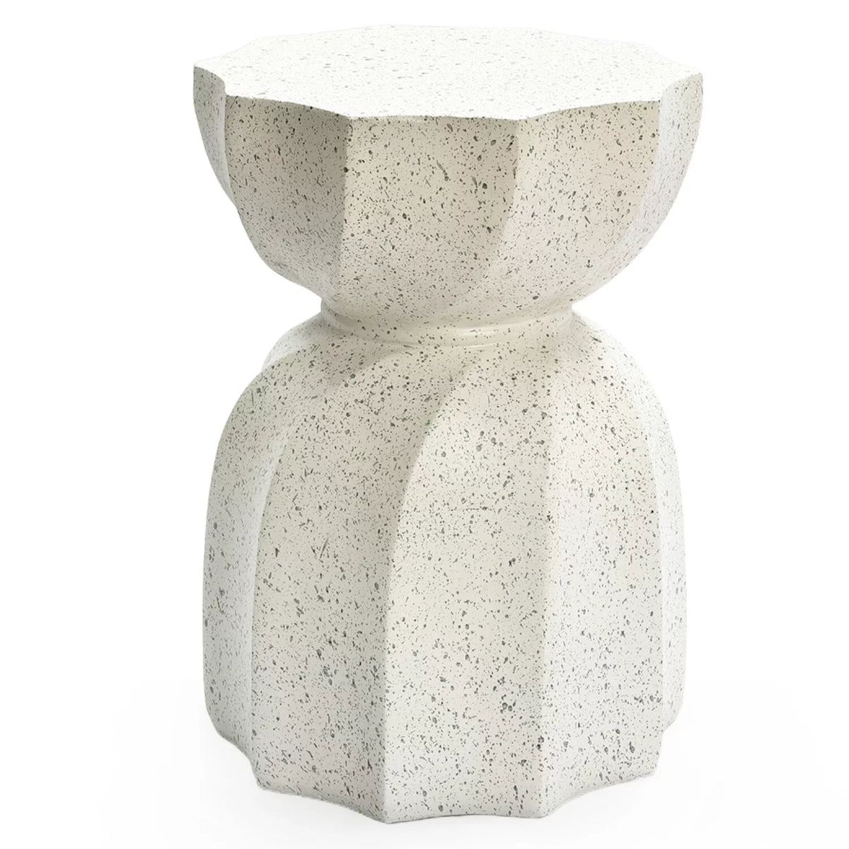 Off White Gray Cement Indoor Outdoor Side and End Table Y48962