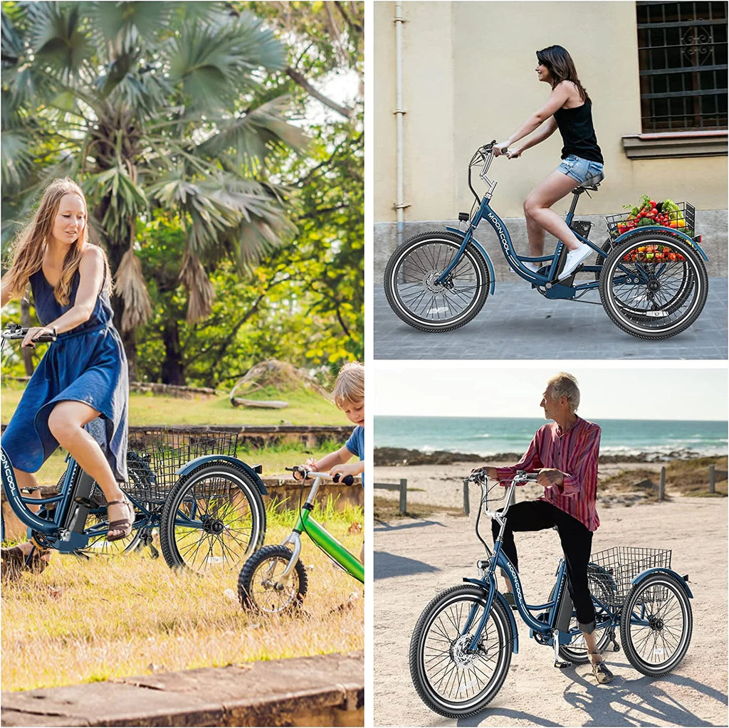 350W 36V 24 Inches 7 Speeds 3 Wheels Electric Tricycle P7654