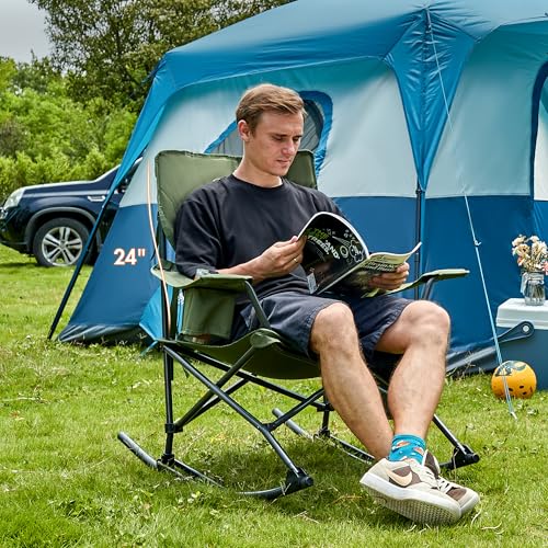 Folding Camping Rocking Chair with Cup Holder and Carry Bag X5124