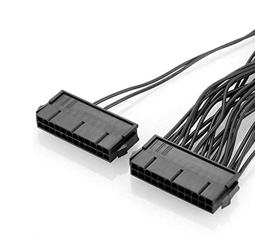 24 Pin PSU Power Supply Extension Cable Splitter Adapter Kit Black F51654