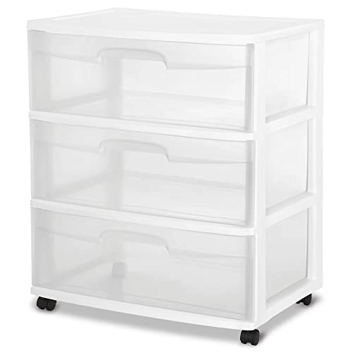 Plastic Storage Drawer Cart with 3 Clear Drawers E471706