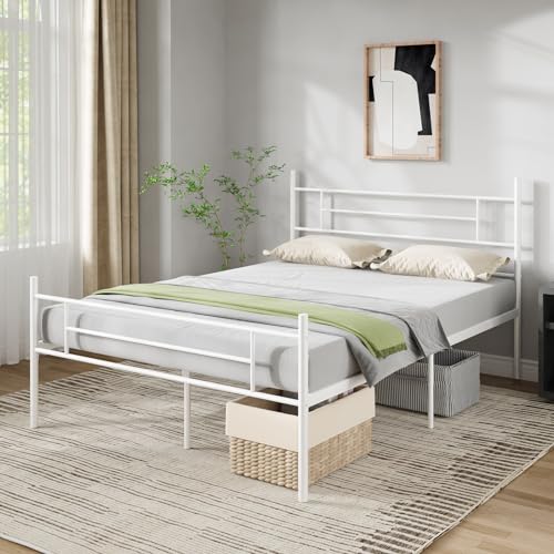 Full Size Metal Platform Bed Frame with Headboard and Footboard Z378