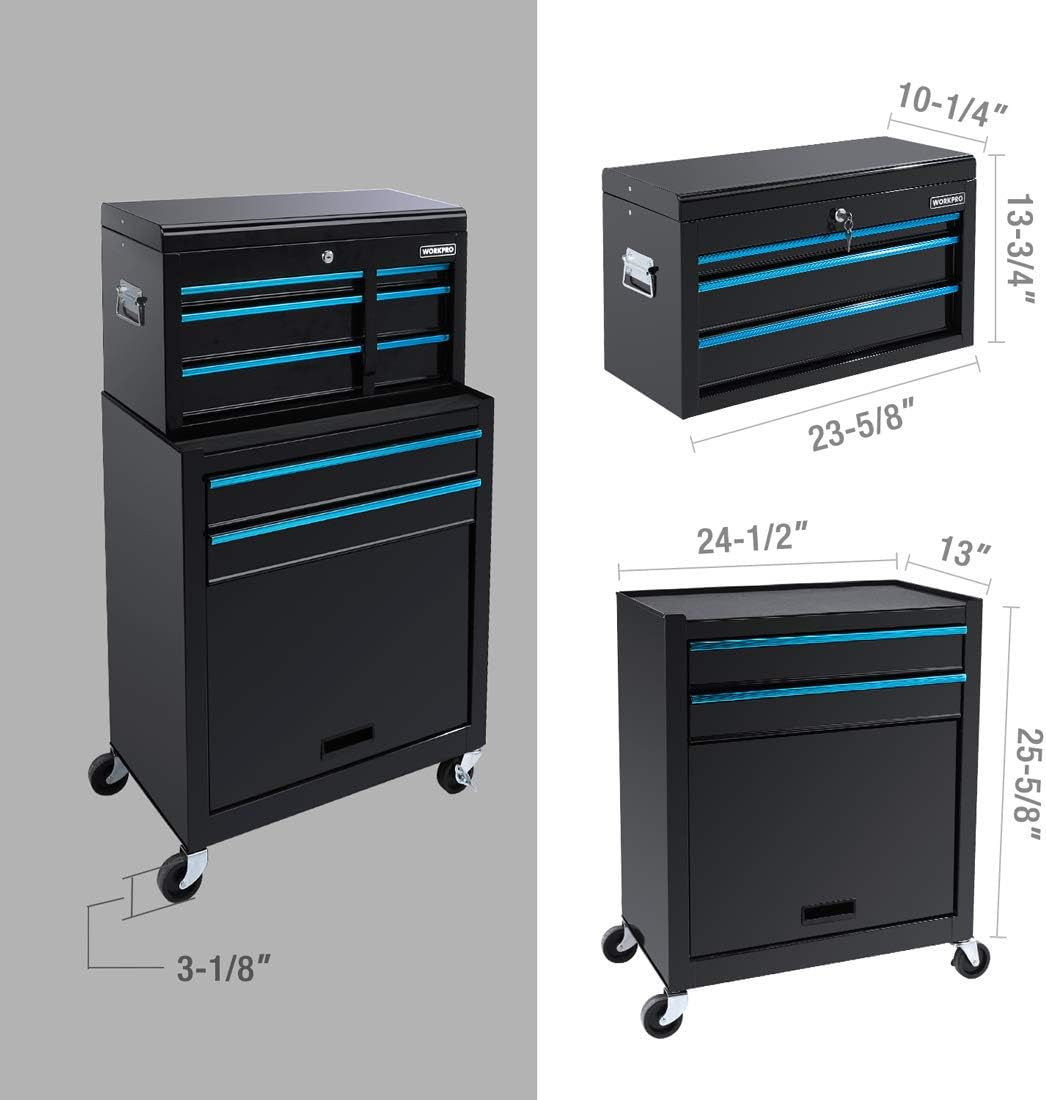 5-Drawer Rolling Tool Chest with Sliding Metal Drawer G23029