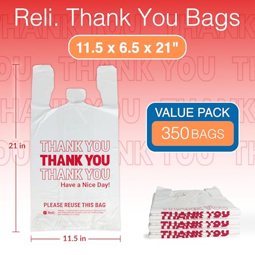 Thank You Plastic Bags 350 Count White O4355