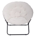 White Faux Shearling Saucer Chair O307