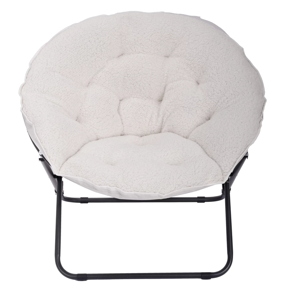 White Faux Shearling Saucer Chair O307