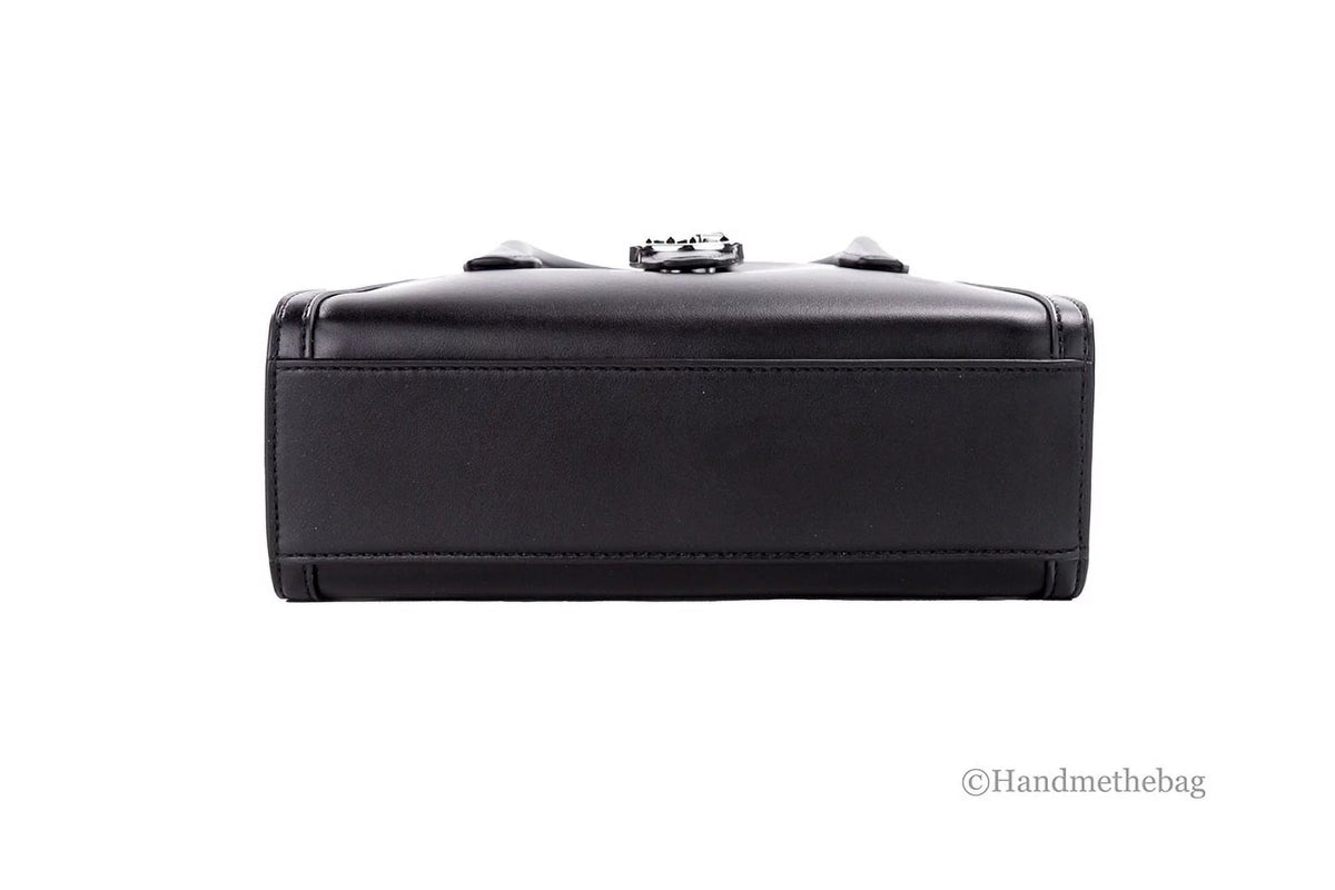 Black Leather Satchel Crossbody Bag G3843