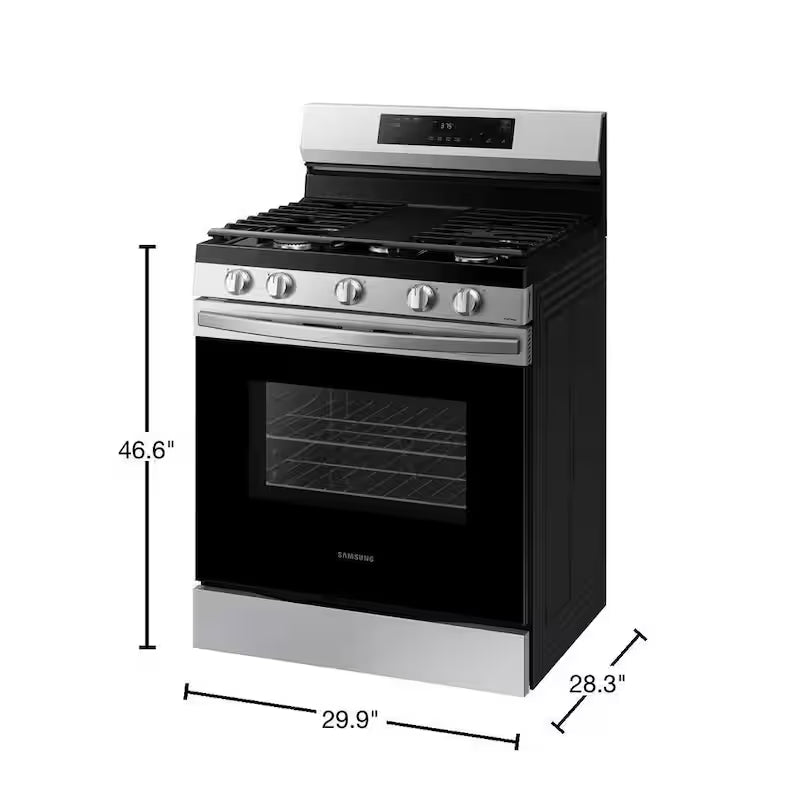 6.0 cu. ft. Smart Freestanding Gas Range with Integrated Griddle in Stainless Steel F875