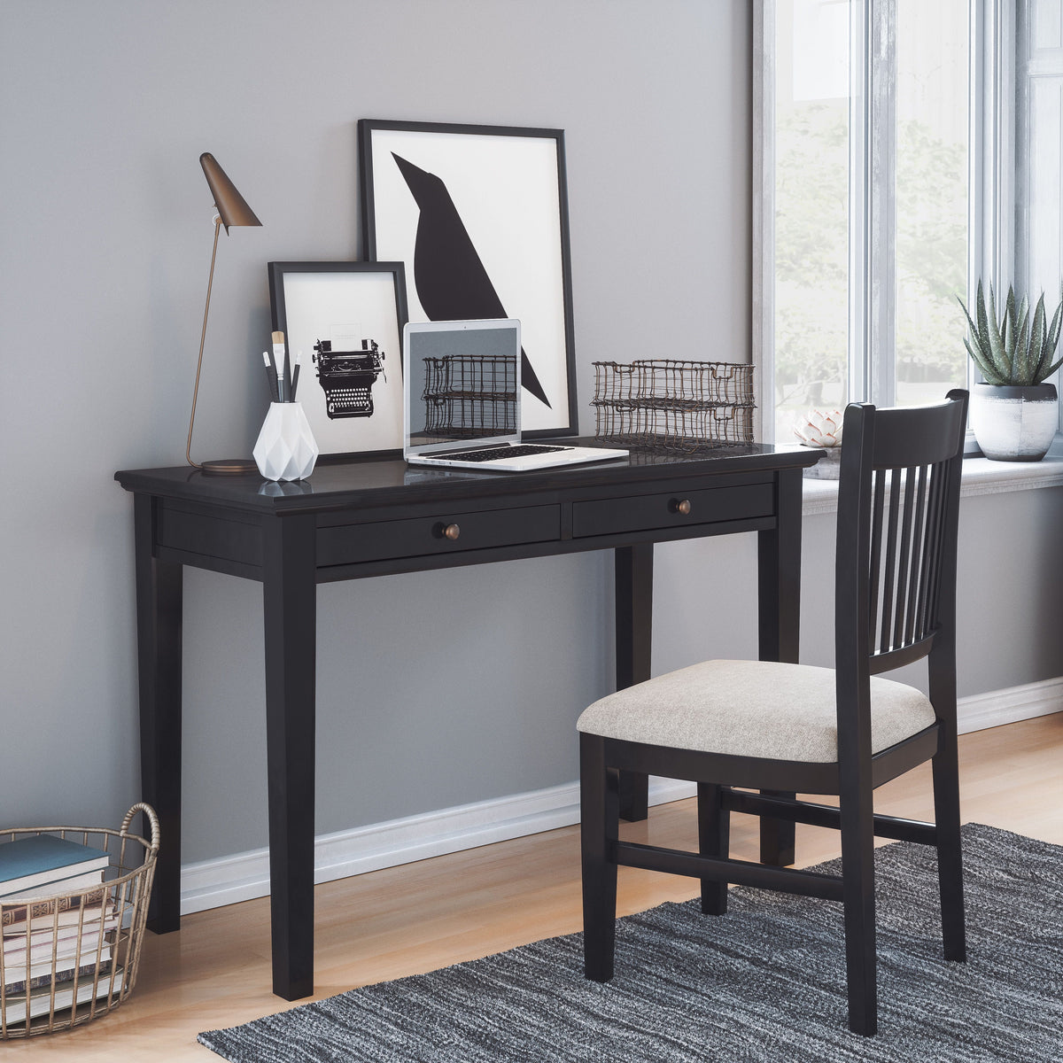 48" Two Drawer USB Charging Desk Q45407