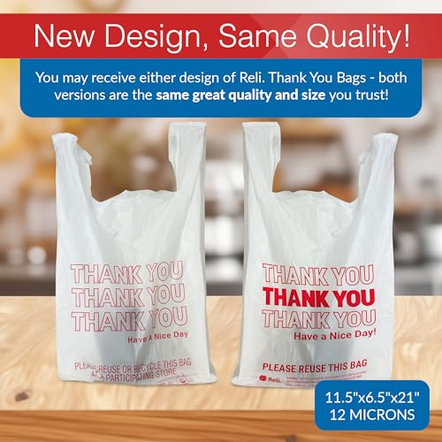 Thank You Plastic Bags 350 Count White O4355