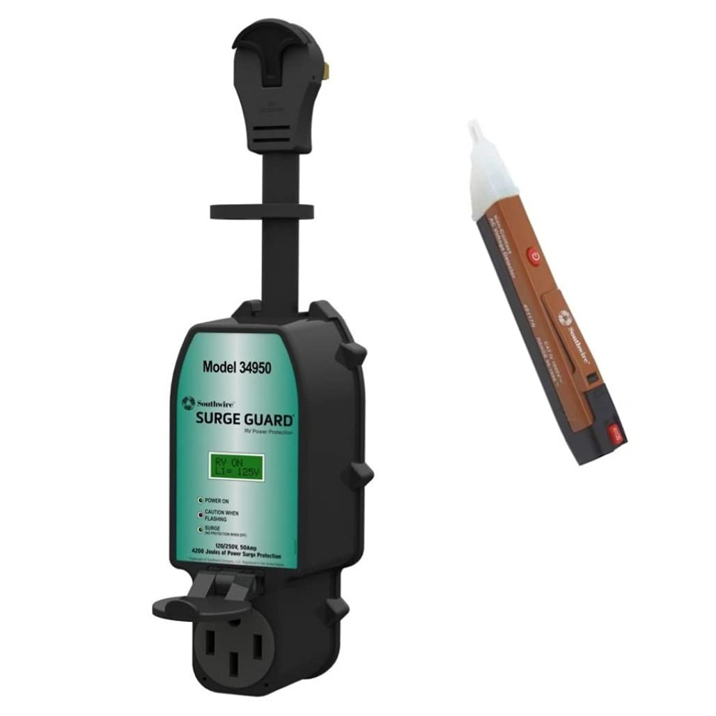 30 Amp RV Surge Protector with LCD Display and Handheld Voltage Tester H317