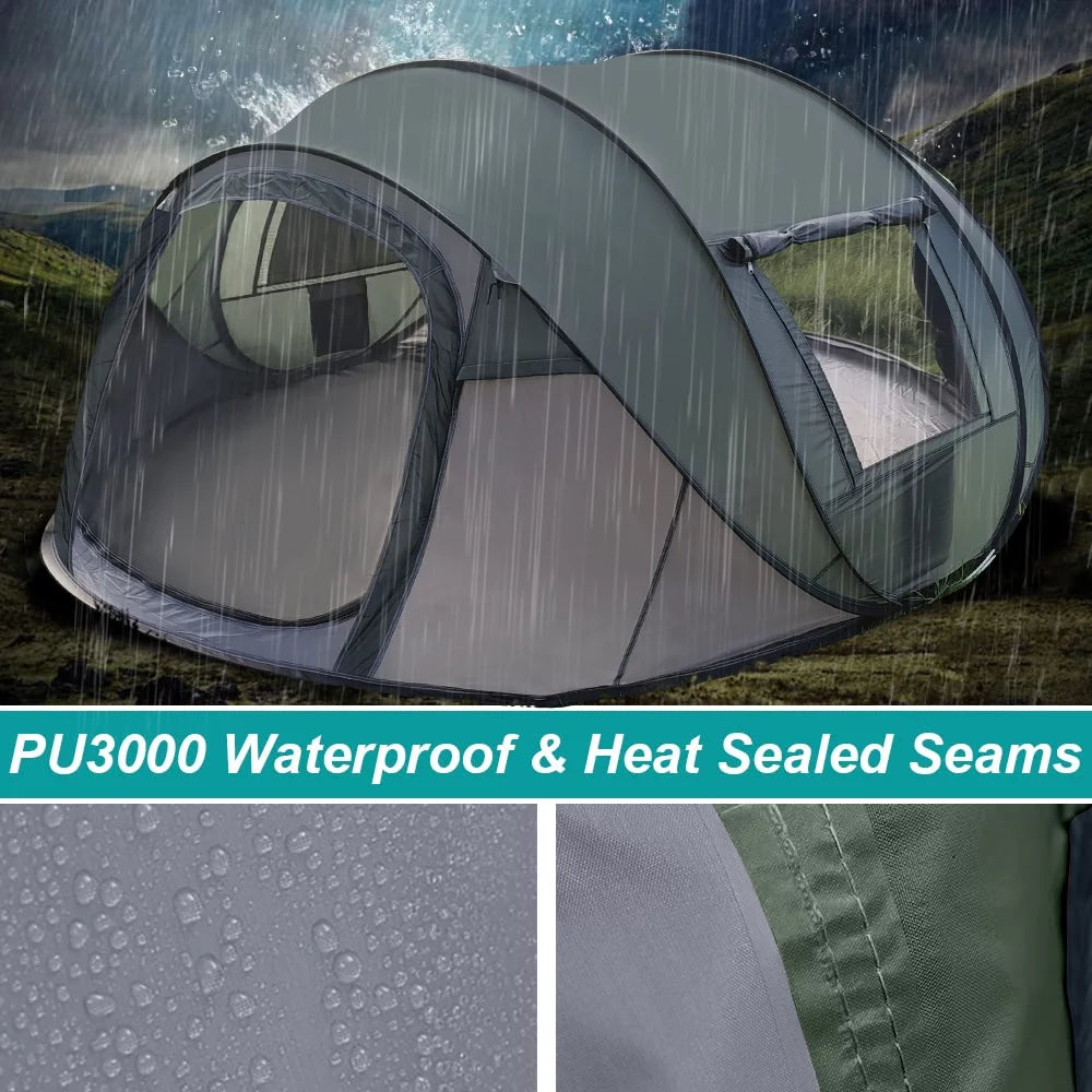 4 Person Waterproof Pop Up Tent with Vestibule L620