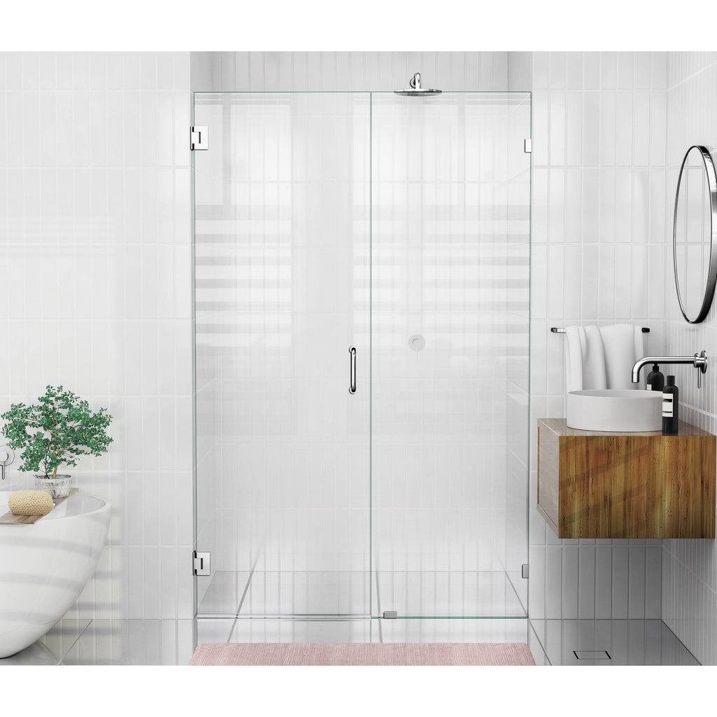 Chrome Hinged Frameless Shower Door Q71604