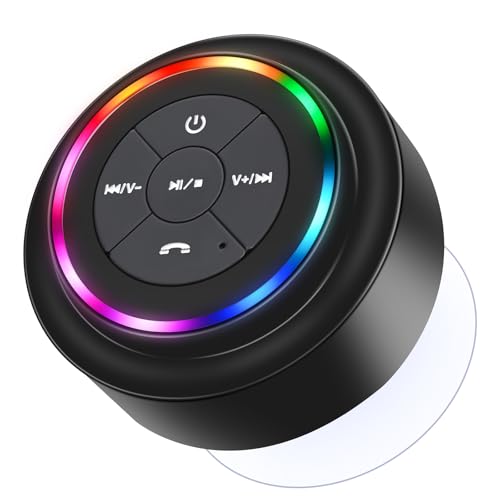 Bluetooth Shower Speaker with Suction Cup, IP67 Waterproof Speaker with LED Light Z564549