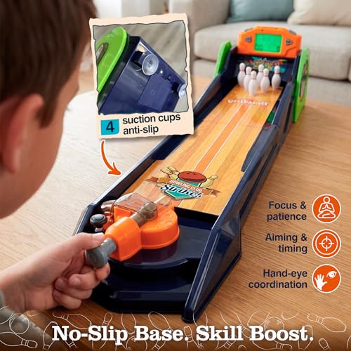 Electronic Tabletop Arcade Bowling Game with LCD Auto Scoring, Lights & Sound Y782