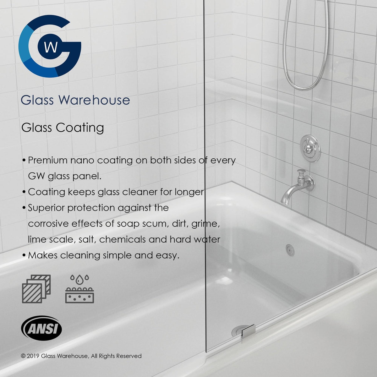Chrome Hinged Frameless Shower Door Q71604