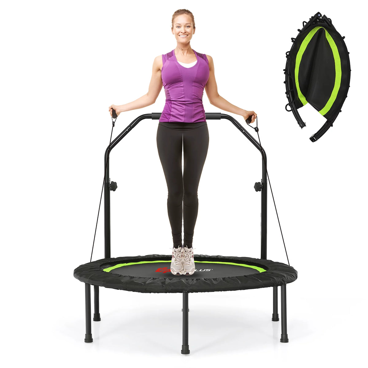 40'' Foldable Trampoline Rebounder with Resistance Bands J769