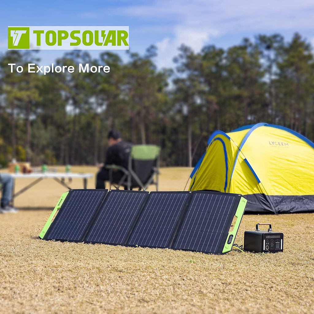 120W Foldable Portable Solar Panel Charger with Dual USB Ports & DC Output I315